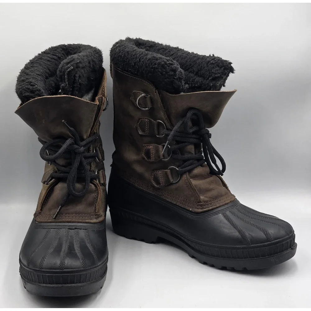 Sorel Caribou Snow Boots Men's 8/41 Winter Duck Waterproof Brown Insulated Warm
